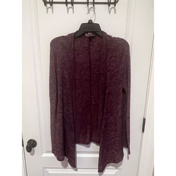 Motherhood Maternity Open Front Heather Purple Sweater Cardigan - Picture 2 of 8